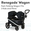 image:imageBOB Gear Renegade Canopy Stroller Wagon with 3 Seats 5Point Harness System AllTerrain Tires and Push and Pull Handle NightfallWith Canopies